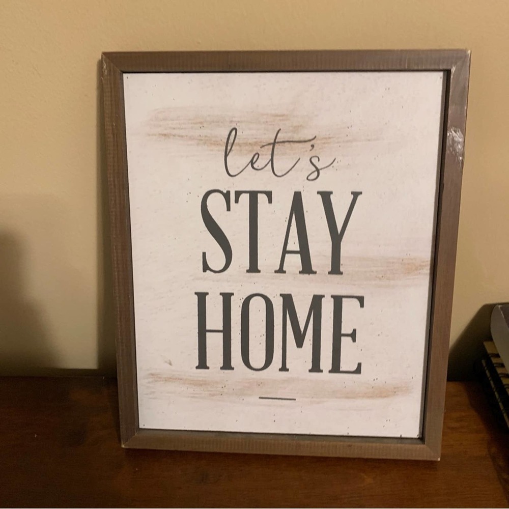 Let’s Stay Home Wall Sign Beige Neutral From Hobby Lobby
